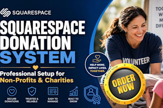 create squarespace website donation system setup for non profit charity
