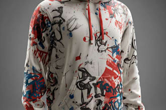 make hoodie design, mockup and tech pack