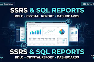 develop ssrs, rdlc and crystal reports with sql server