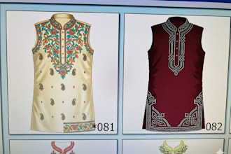 design custom embroidery artwork for dresses