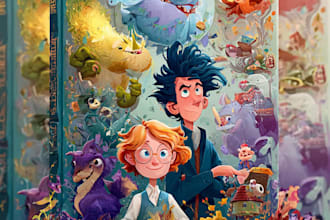 design modern cartoon book covers with unique storytelling