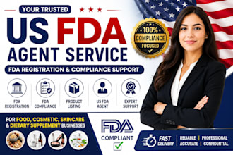 be your US fda agent for food, cosmetic and supplement registration