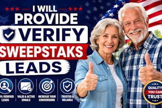 provide you a verify usa sweepstaks leads