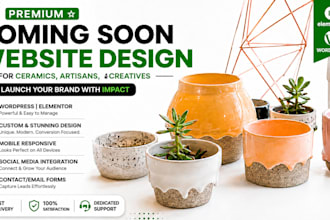 create a stunning coming soon website design for ceramics