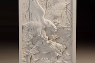 do custom relief sculpt for wood engraving,plaque design,laser engrave,gcode,stl