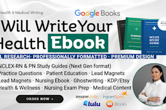 write health ebook, nursing study guide, nclex, medical PDF ebook, ebook writer