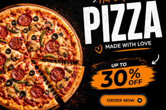 design modern restaurant food banners and social media posts