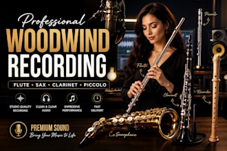 record professional flute, saxophone, clarinet,piccolo, recorder  contrabassoon