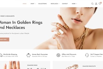 do jewerly shopify store necklace website earings ecoomerce website