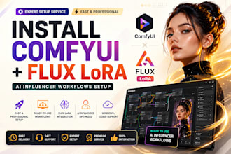 install comfyui with flux lora workflows for ai influencers