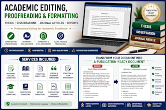 edit, proofread, and format your thesis, dissertation, and reports