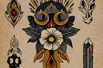 create a tattoo design for leg sleeve
