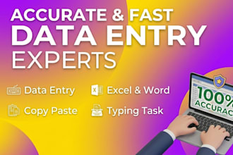 be your expert data entry specialist for excel and word