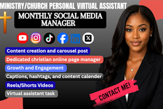 monthly ministry virtual assistant and content creator for modern church growth