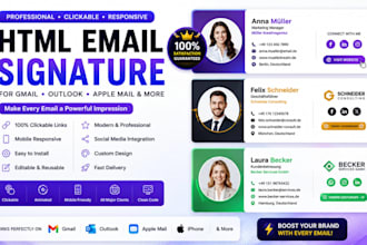 create clickable HTML email signature for gmail outlook apple mail and iphone