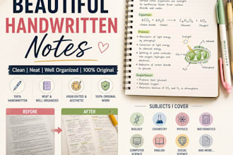 create professional handwritten notes, assignments and aesthetic writing