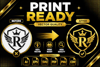 manually vector trace logo into print ready vector file