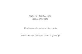 translate and localize english content into natural italian
