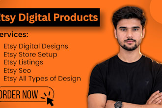 design etsy digital products and etsy store setup