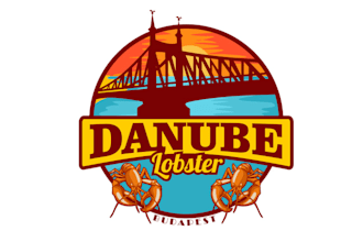 design monogram unique lobster city logo