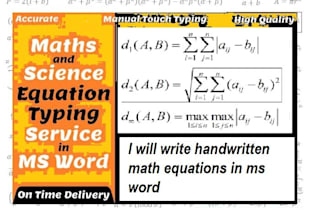be your math equation typist using equation editor or ms word
