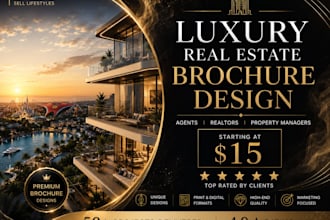 do professional real estate brochure, flyer, catalog and property marketing kit