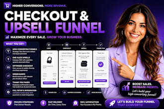 build checkout champ upsell funnel payment gateway course website setup cartflow