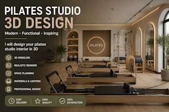 design your pilates studio interior in 3d