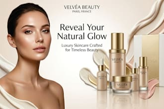 design luxury beauty skincare and cosmetic social media ads