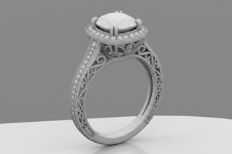 design 3d jewelry cad models for ring, engagement ring, pendant and earrings