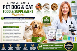 formulate pet cat dog  food and supplement product