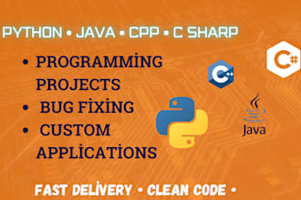 python, java, cpp, c and c sharp programming project