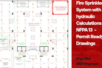 design fire sprinkler system with hydraulic calculations for permit