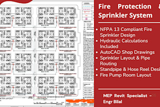 design nfpa complaint fire sprinkler drawing