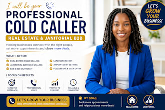 real estate cold calling, janitorial b2b cold calling, cold caller