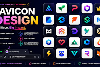 design modern favicon for your website or brand