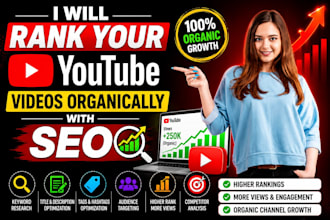 professional rank your youtube videos organically with SEO