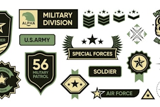design high quality vintage military logo