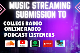 music streaming submission on college radio, podcast listeners and online radio