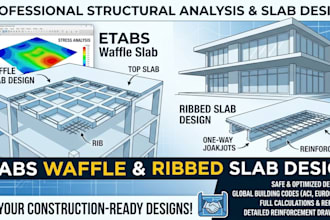 etabs waffle slab design, ribbed slab design  structural analysis