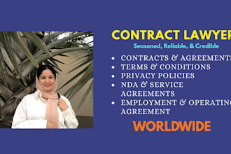 do expert legal contract drafting, contract review, and nda