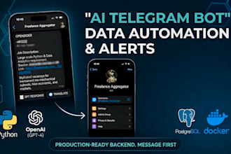 build telegram bot for data automation, alert, notifications