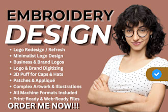 do embroidery digitizing, convert logo and image to dst pes jef file fast