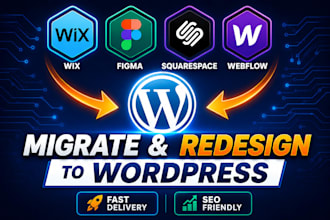 migrate and redesign your wix, webflow or figma to wordpress