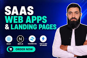 design and develop saas web apps landing pages in react nextjs