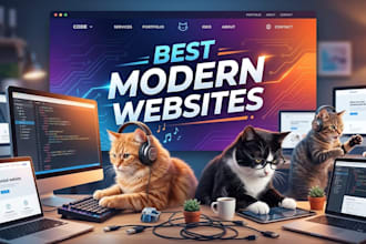 design and develop a modern website with HTML and javascript