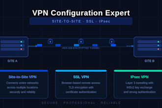 site to site, SSL and ipsec VPN professionally