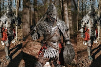 do custom full anime cosplay creation knight fantasy cosplay armor weapon con
