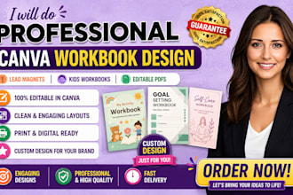 do professional canva workbook design, lead magnet and kids workbook