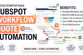 hubspot workflow bitrix24 jobber job to quote automation zoho slack notification